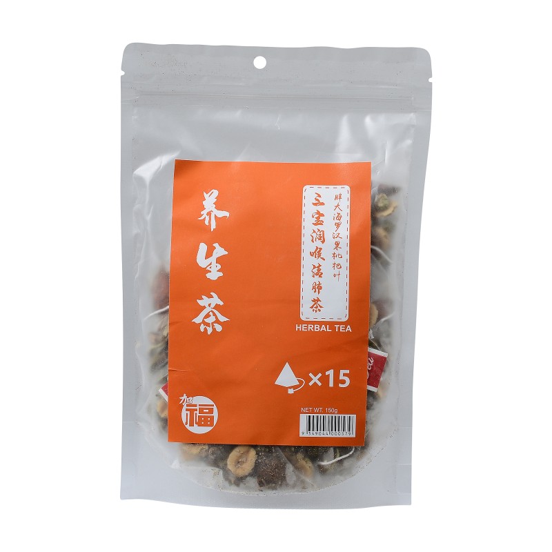 San Bao  Qin Fei Herbal Tea 三宝润喉清肺茶 15 袋/包